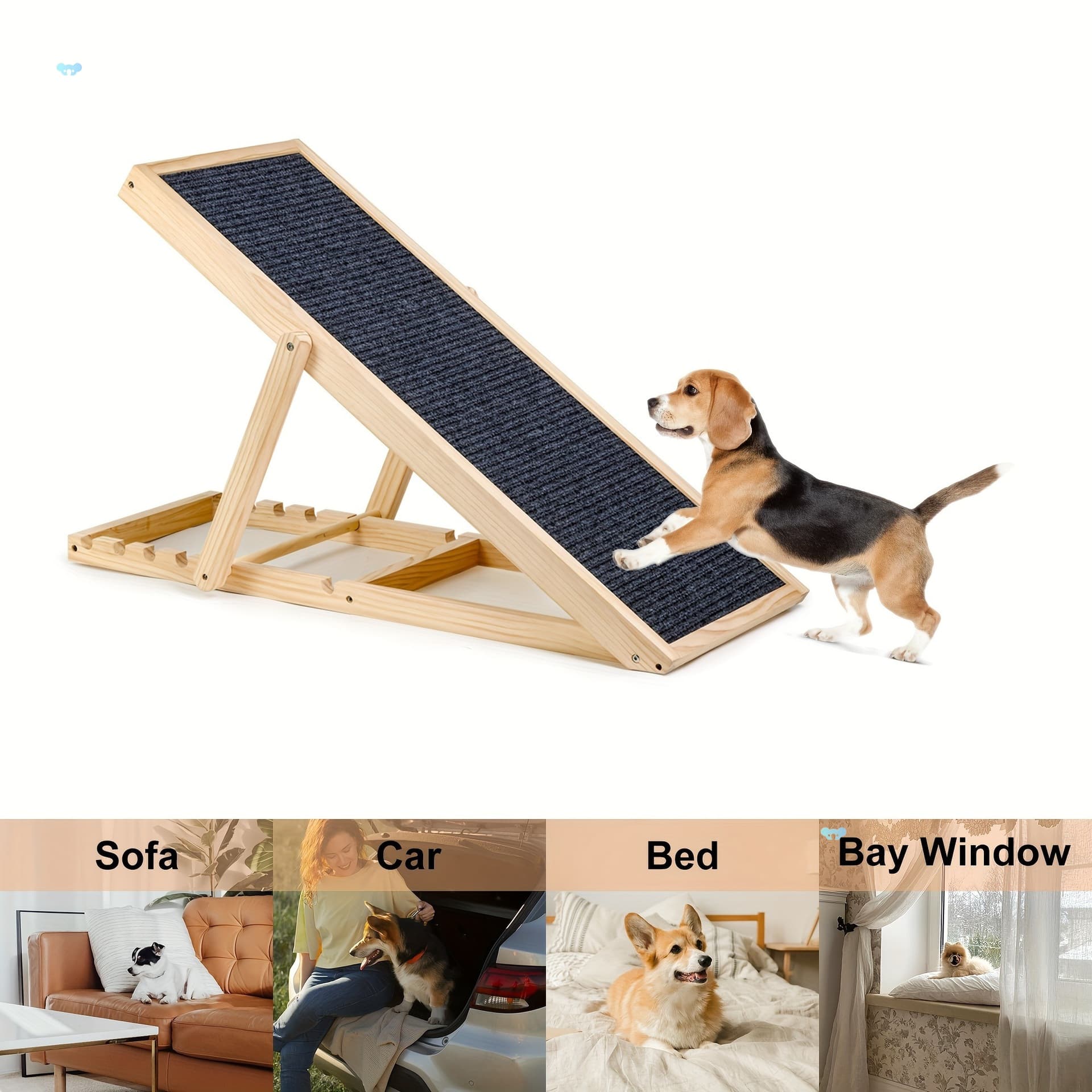 Adjustable Dog And Cat Ramp Upgraded Folding Portable for Cars