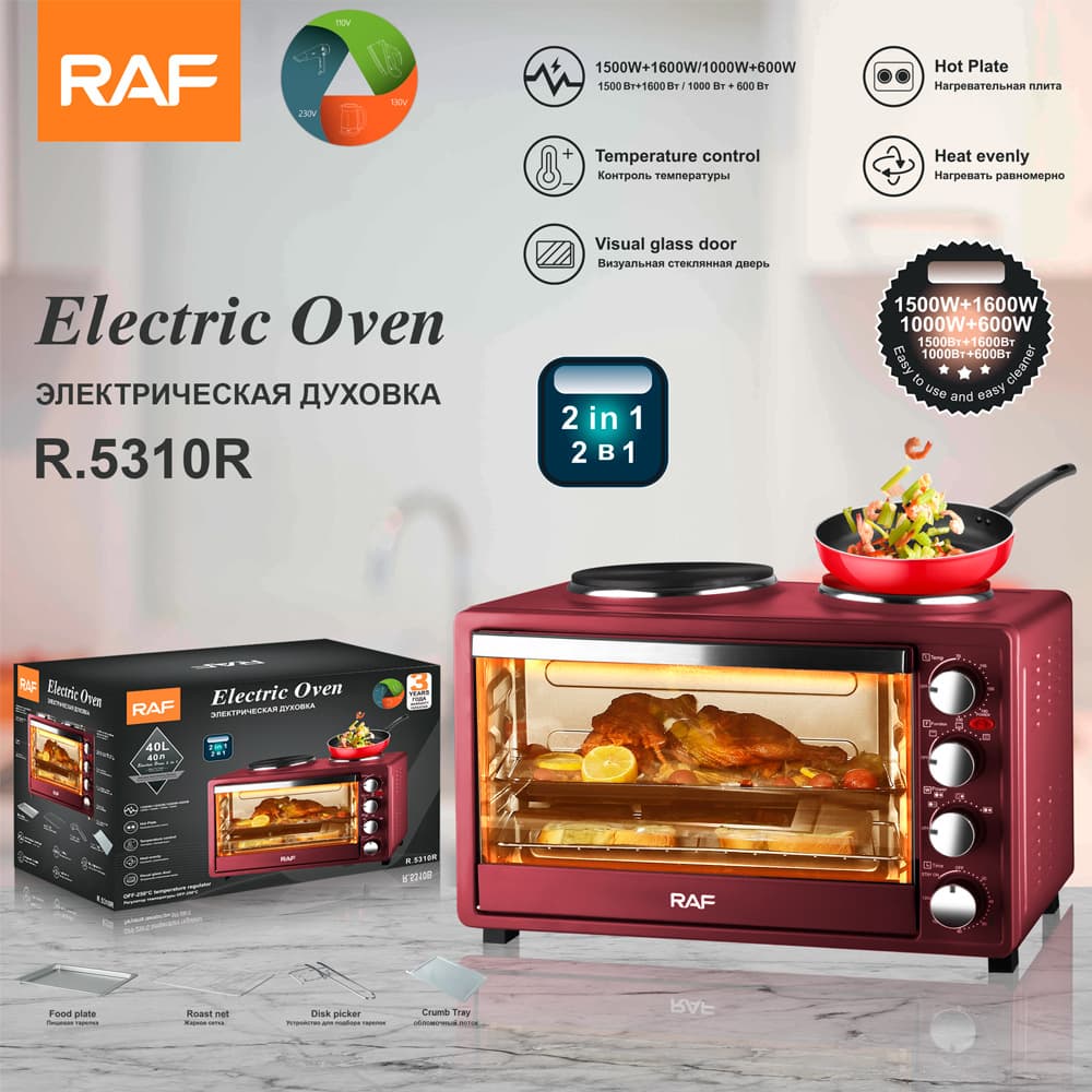 RAF cross-border specializes in European and American electric ovens and double-burner electric stoves 40L large capacity upper and lower heating household ovens