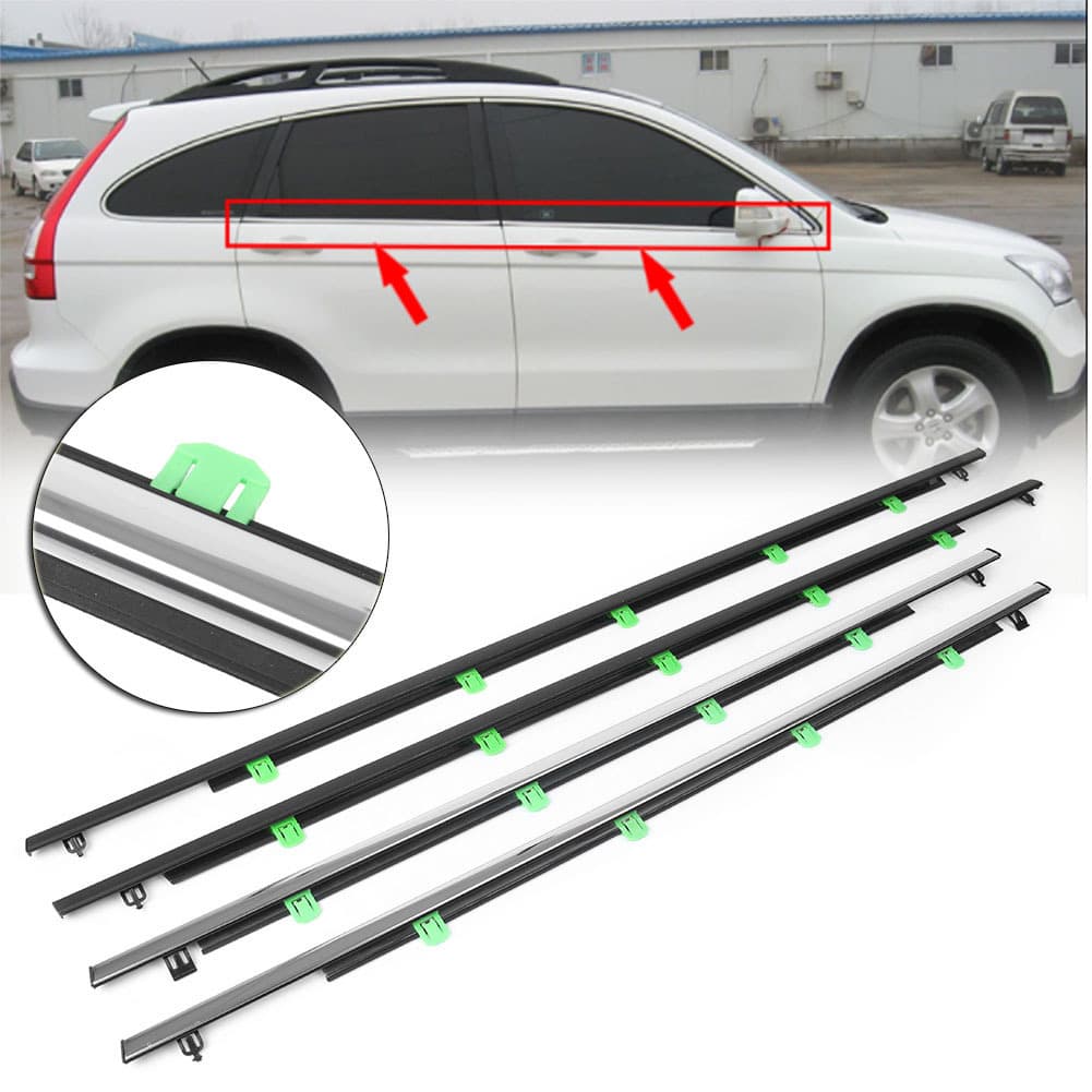 Compatible with 2007-2011 Honda CRV Door Glass Outer Weatherstrip, Window Trim Strip, Waterproof Sealing Strip