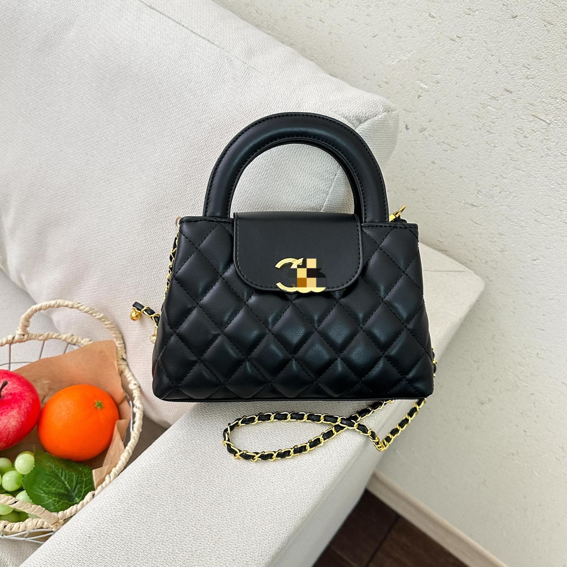 Chanel-style luxury handbag, high-end fashion chain bag, diamond-quilted versatile trendy shoulder bag and crossbody bag for export