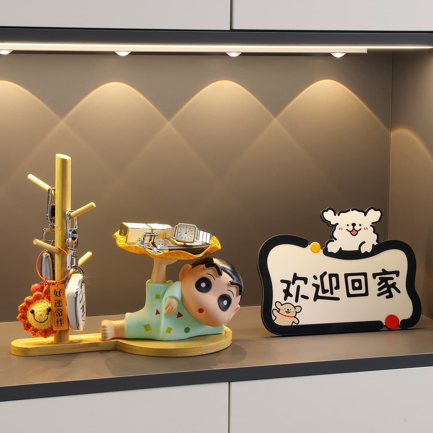 Haibei Crayon Shin-chan Key Storage Decorative Ornament Entryway Living Room Desktop Niche Home Item