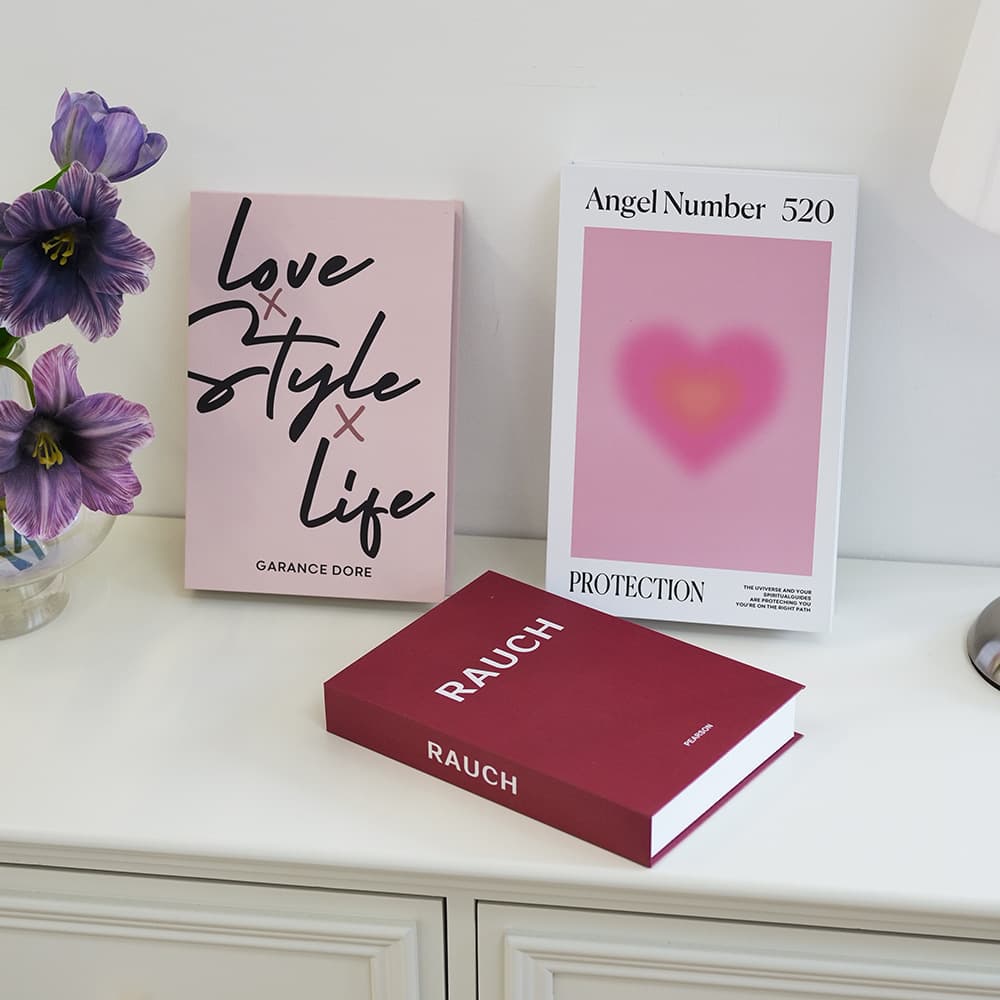 Foldable minimalist faux book with artistic patterns, a realistic imitation book, an art magazine decoration, a coffee table ornament.
