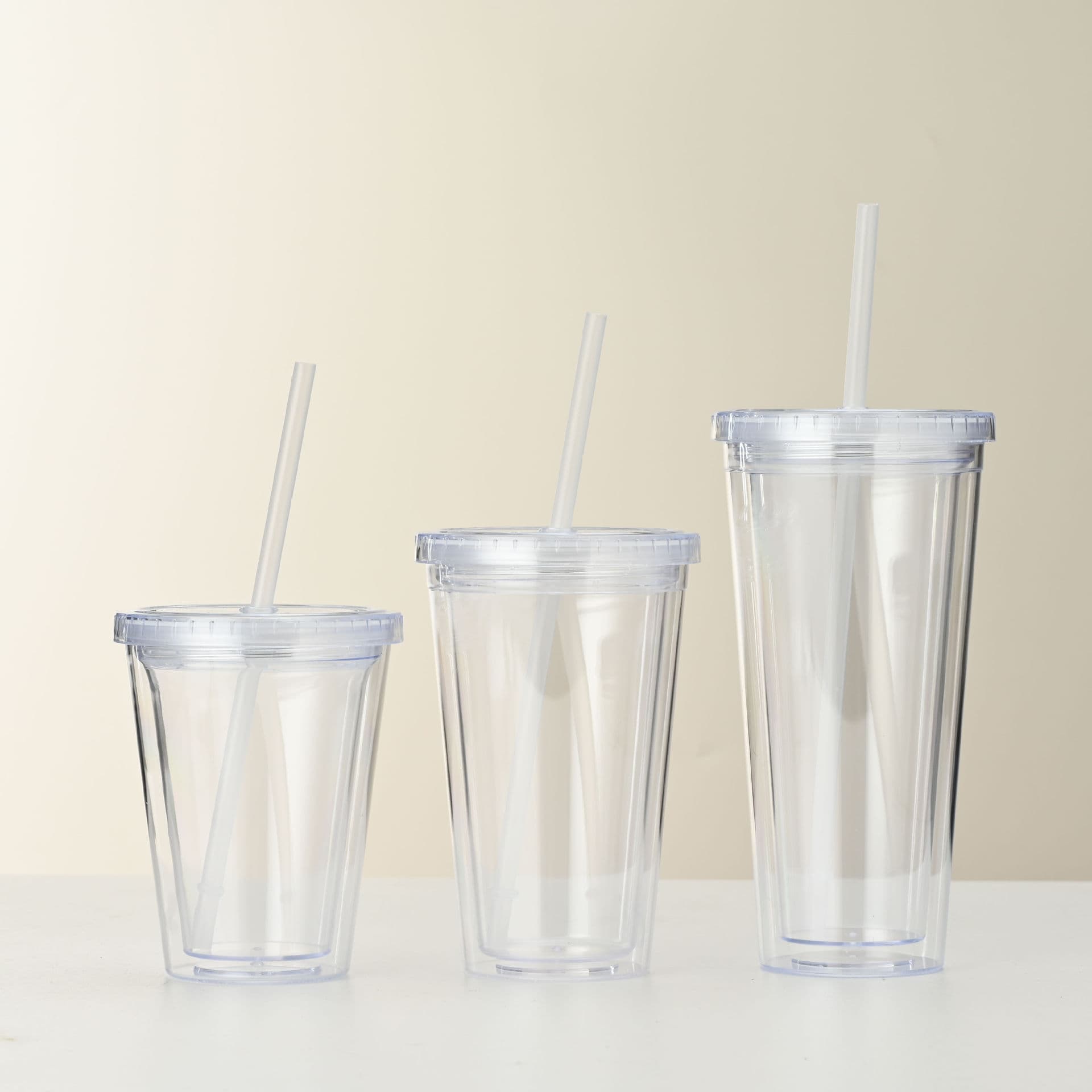 Plastic Cup 16oz Glitter Sparkle Insert Card Cold Drink Juice Cup Transparent with Flat Lid Double-Layer Straw Cup Factory Wholesale