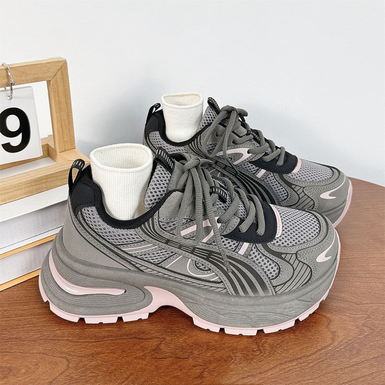 Niche Dad Sneakers Women 2024 Summer Autumn Hot Sale Breathable Thick Sole Heightening Versatile Casual Sports Shoes Ins Trend