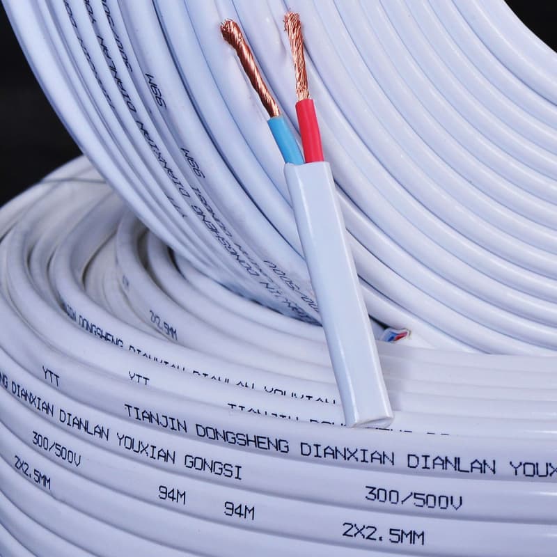 2-Core Wire Pure Copper Wire Sheathed Cable Home Decoration Household Two-Core Power Cord 152.54 sqmm Copper Wire Light Wire
