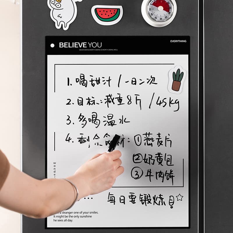 Refrigerator magnet message board, erasable magnetic reminder, magnetic memo board, small whiteboard, magnetic writing board