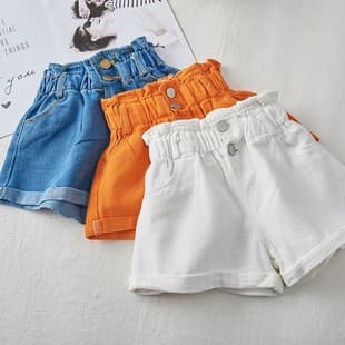 2026 New Summer Fashion Denim Shorts for Girls, Korean Style Trendy Baby Jeans