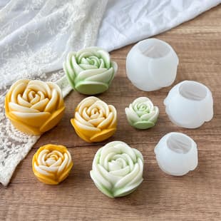 Rose Mold Aromatherapy Candle Mold Pastry Cake Mold Food-Grade Silicone Mold 3D Floral Decoration
