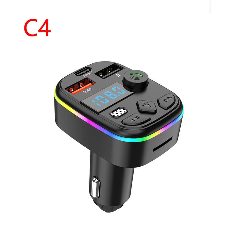 C4 Car MP3 Bluetooth V5.3 Hands-Free Calling Card Player FM Transmitter Phone Car Charger Source Factory