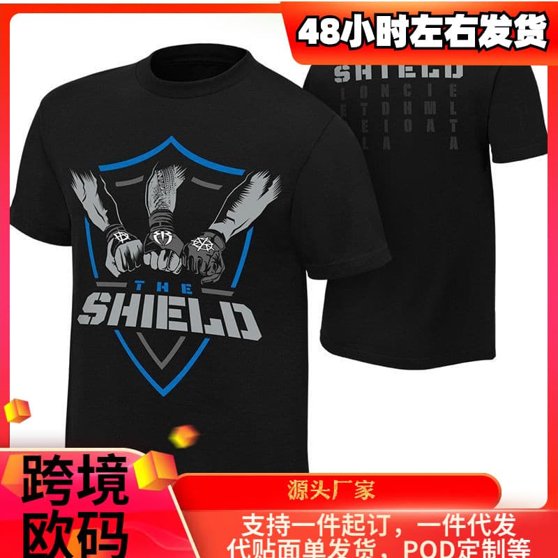 2025 Roman Short-Sleeved New WWE Clothes Men's Half-Sleeved