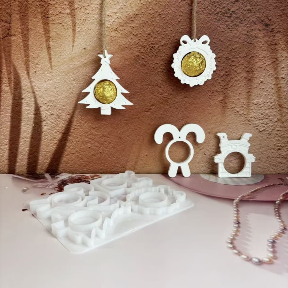 S2138 Christmas Hanging Decoration Decorative Cement Plaster Mold DIY Silicone Mold