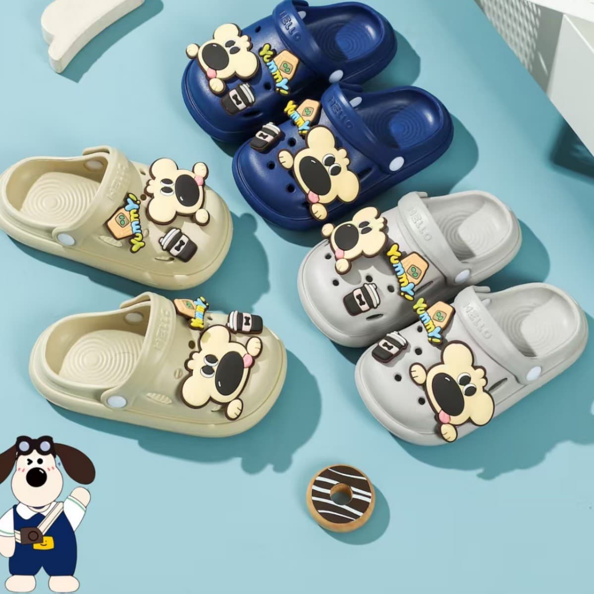 Children's Perforated Shoes 2025 Summer New In Stock Cute Cartoon EVA Boys Baby Closed-Toe Slippers Wholesale