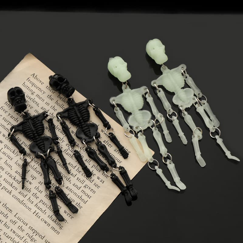 Glow-in-the-Dark Skull Earring Accessory Craft Ghost Head Keychain Part Gift Halloween Ghost Head Pendant Charm