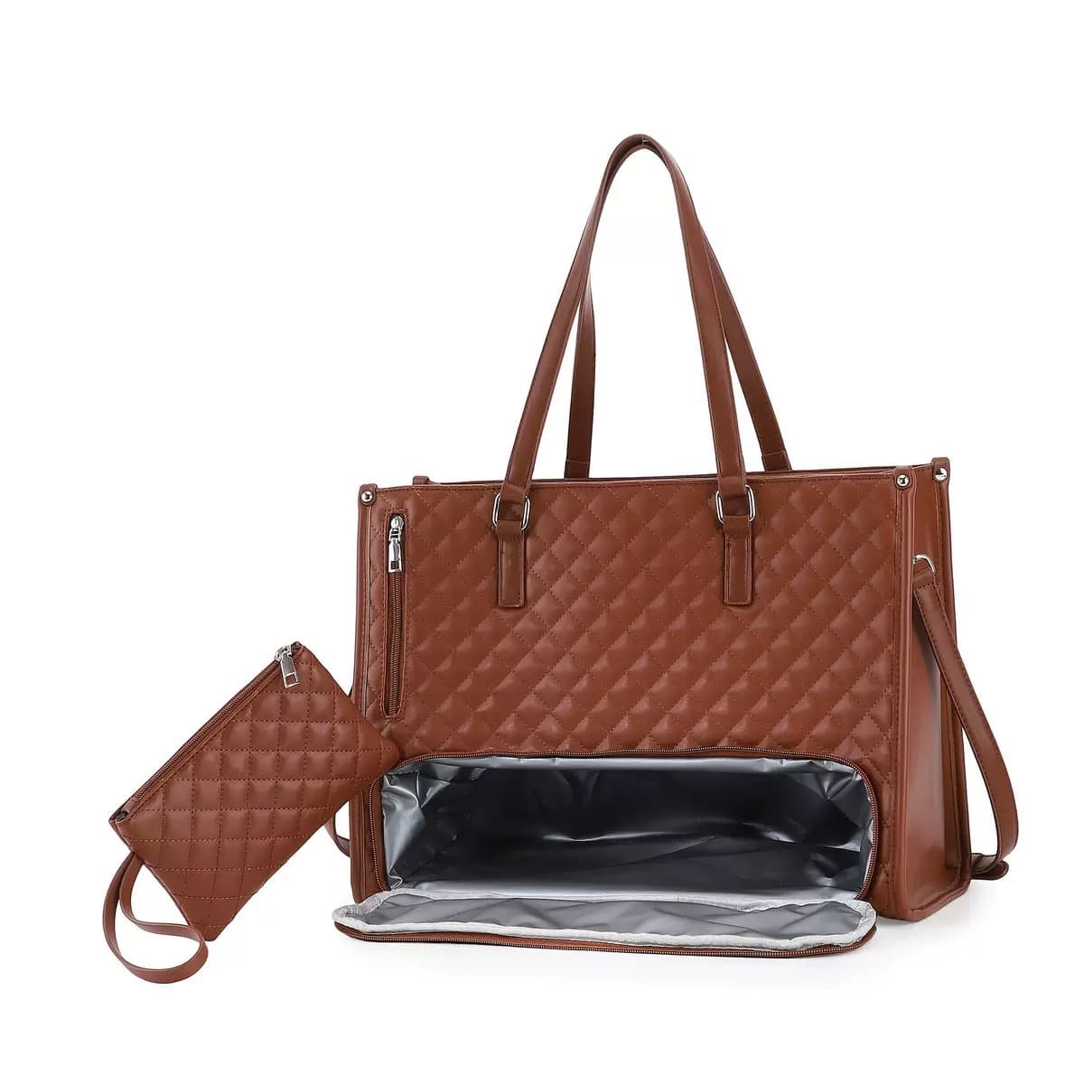New product in stock 2-in-1 handbag lunch bag combination bag large handbag insulated lunch box women's cross-body computer bag