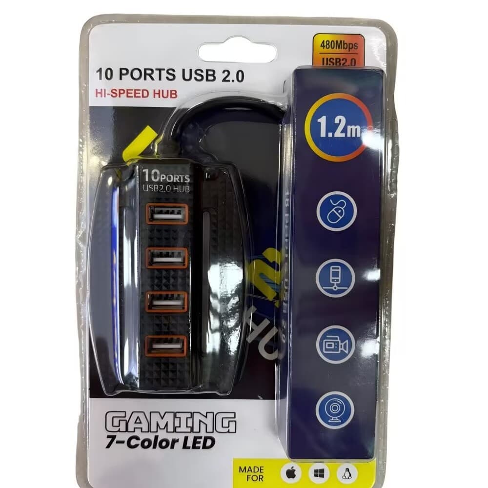 GAMING 7 COLOR LED RGB 7-PORT USB HUB 10-PORT USB HUB 0.6M 1.2M
