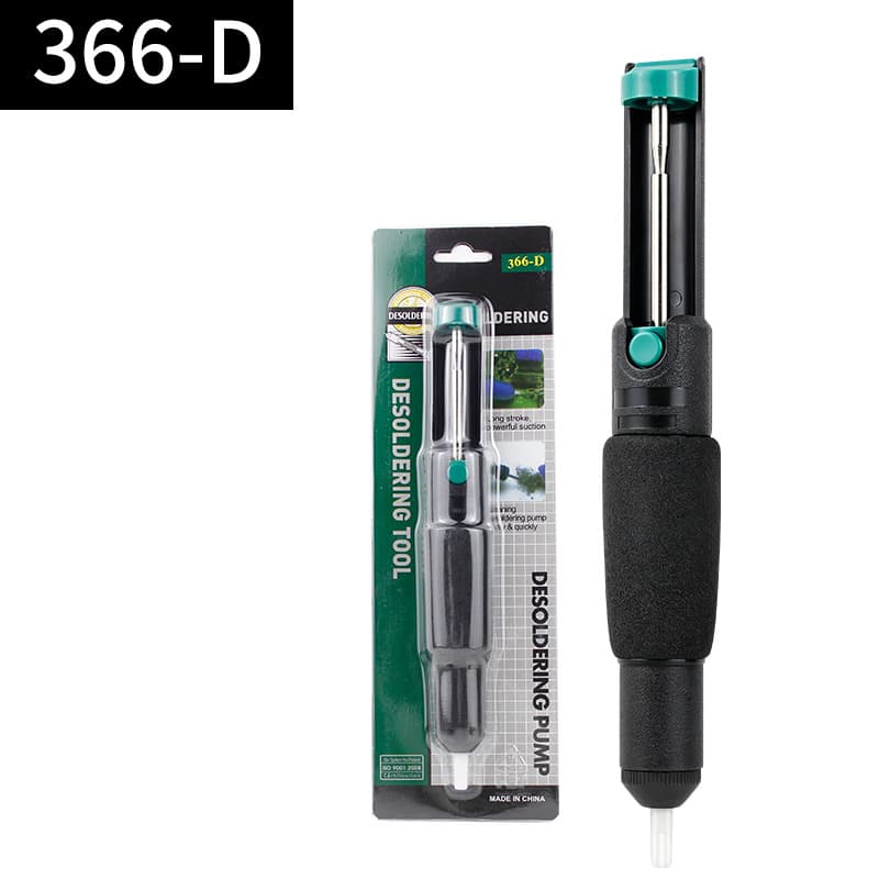 Manufacturer 366D High-Power Desoldering Pump Manual Dual-Ring with Sponge Sleeve Soft Handle Extra-Strength Desoldering Tool Desoldering Gun