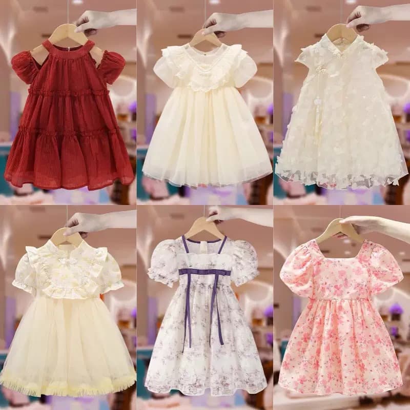 Girls' Chinese-style Dress, Huzhou Zhili Children's Clothing, Girls' Princess Dress, Wholesale Children's Apparel