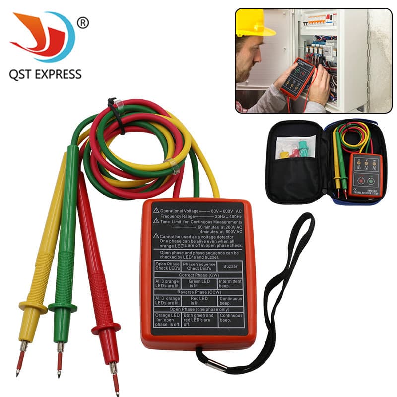 Phase sequence table portable three-phase AC phase sequencer SM852B phase meter current and voltage detector