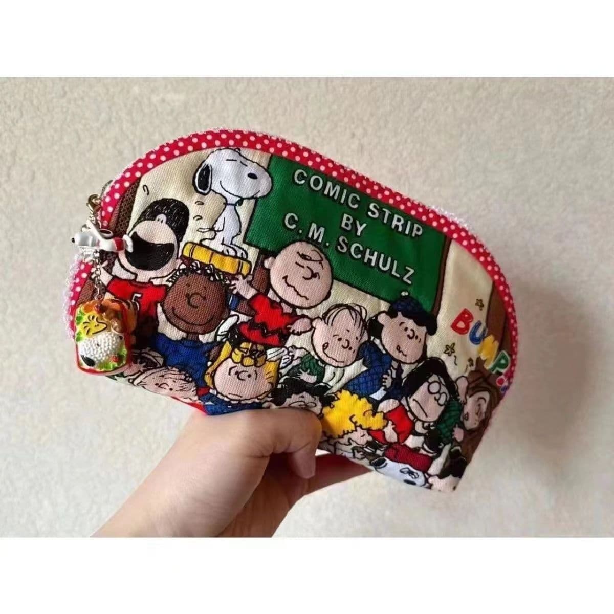 Snoopy Cartoon Cute Fashion Simple Pencil Case Stationery Bag Makeup Bag Storage Bag Student Coin Purse Handbag