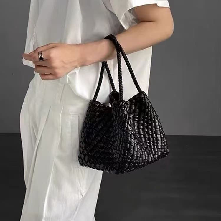 Cross-Border Bestseller Woven Embossed Knit Handbag Women's Premium Woven Tote Bag Fashion Handbag