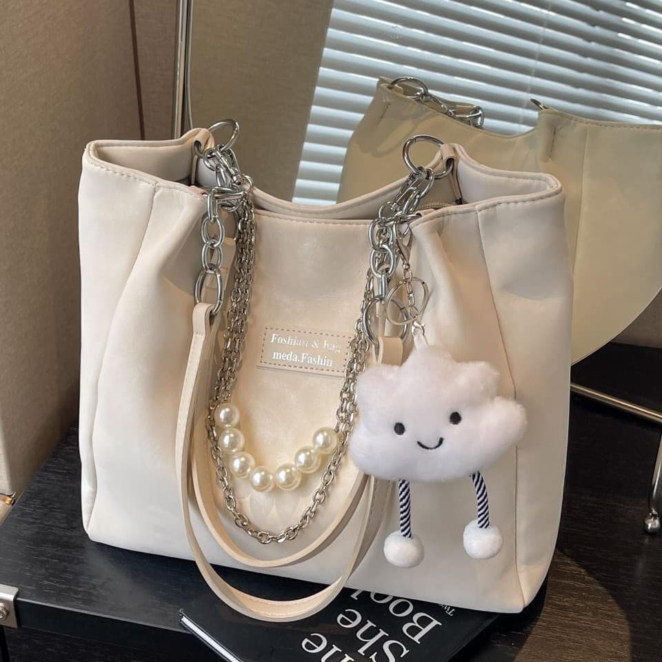 Tote bag large capacity women's 2025 new work and commuting shoulder bag high-end, fashionable and versatile armpit bag