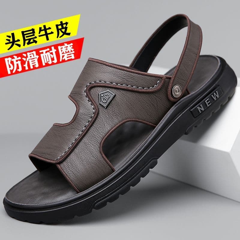 New Men's Sandals for Summer, Outdoor Beach Shoes, Soft Sole, Wear-Resistant, Casual, Non-Slip, Dual-Purpose Beach Sandals and Slippers