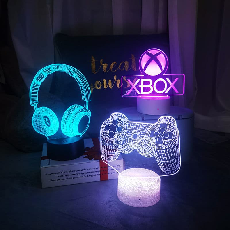 Gaming Decorative Light XBOX Game 3D Night Light Atmosphere Light Sony PS5 Peripheral Decoration Console Case Decoration