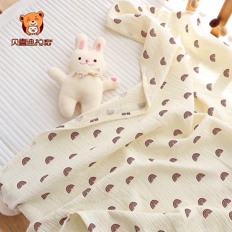 Newborn Delivery Room Swaddle Blanket, All-Season Double-Layer Crepe Fabric Baby Swaddle Wrap, Soft and Breathable Infant Wrapping Blanket