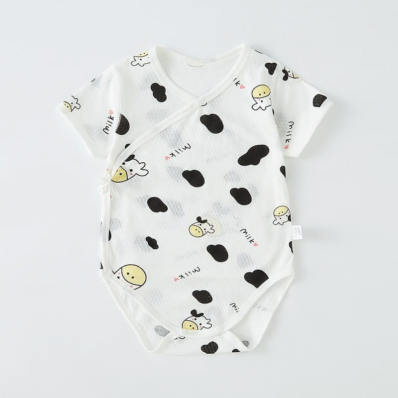 Newborn baby short-sleeved summer pajamas, thin pajamas, baby type A pure cotton triangle romper jumpsuit