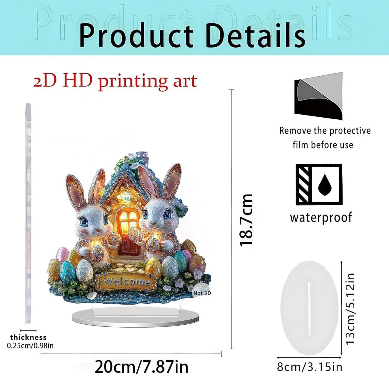 Cross-border welcom Valentine's Day Easter Father's Day Mother's Day Cute Animal Rabbit Acrylic Desktop Ornaments