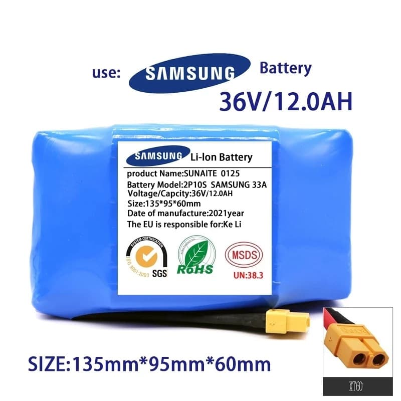 36V Battery Pack 4.4Ah Rechargeable Lithium-Ion Battery for Electric Self-Balancing Scooter Unicycle