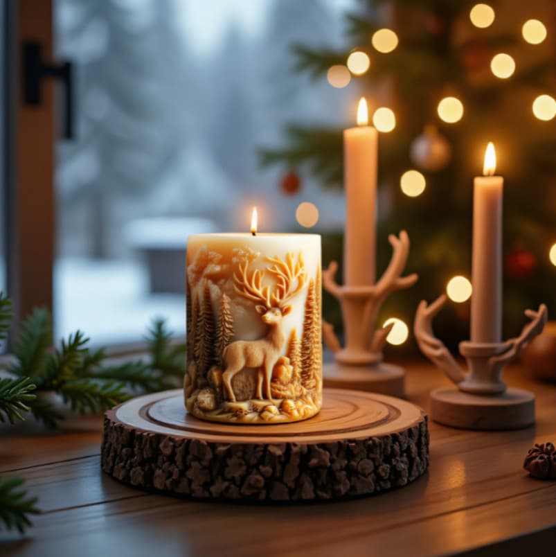 Sanxin Deer Forest Aromatherapy Candle Silicone Mold DIY Creative Forest Elk 3D Candle Silicone Mold