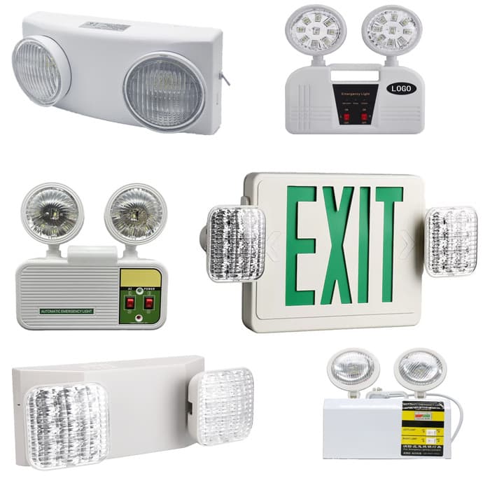 Cross-border Foreign Trade Style Fire Emergency Dual-head LED Super Bright Export Evacuation Lighting Foldable Emergency Lamp