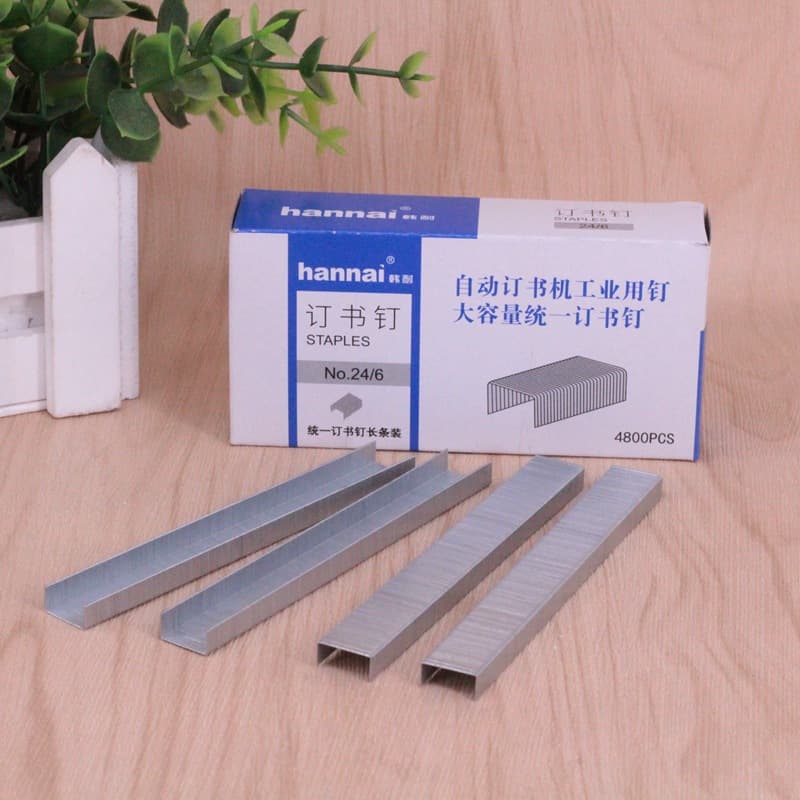 Hannai Industrial Staples, Labor-Saving Automatic 24/6 Staples, Universal Unified No. 12 Staples, 4800-Piece Pack