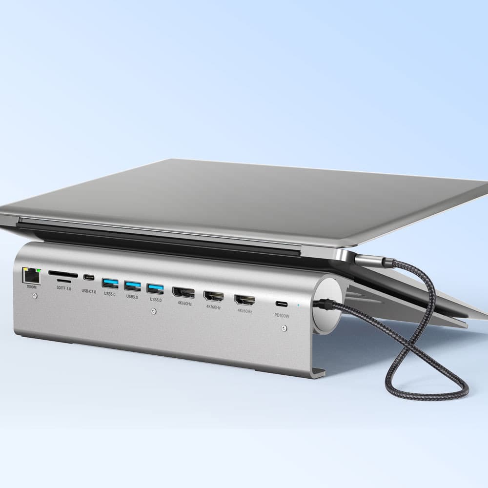 Cross-border Amazon Laptop Cooling Stand Docking Station Type-C MST Multi-Display 11-in-1 Docking Station
