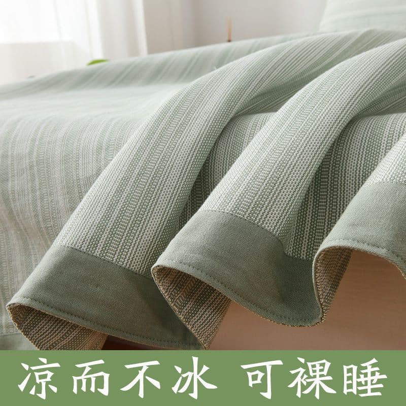 Shandong Extra Thick Pure Cotton Coarse Cloth Mat Bedding Three-Piece Set Summer Class A Premium Rattan Mat Wholesale