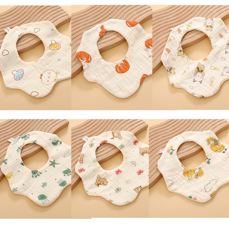 Slobber type A baby bib pure cotton gauze adjustable wholesale infant supplies children's bib baby
