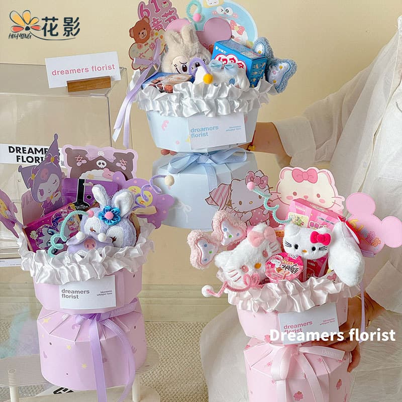 Flower Shadow Happy Children's Day Series Cartoon Stencil Flower Shop Handmade Flower Wrapped Waterproof Bouquet Wrapping Paper