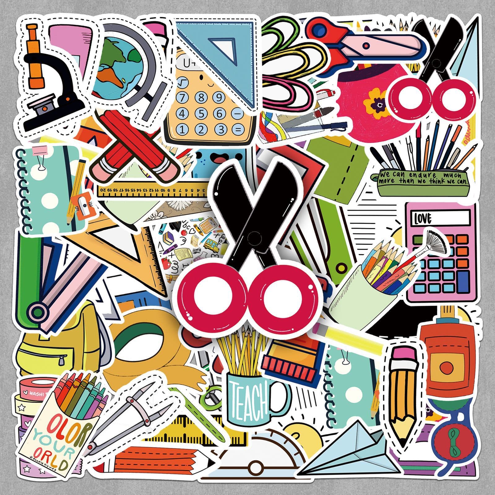 Cute Stationery Stickers DIY Milk Tea Cup Water Cup Guka Decorations Drip Glue Stickers Wholesale Cartoon INS Style 50 Sheets