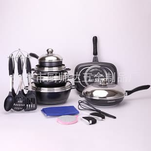 Cross-Border Dissini 23-Piece Set Stoneware Die-Cast Non-Stick Pot Combination Lid Set Export Cookware Set