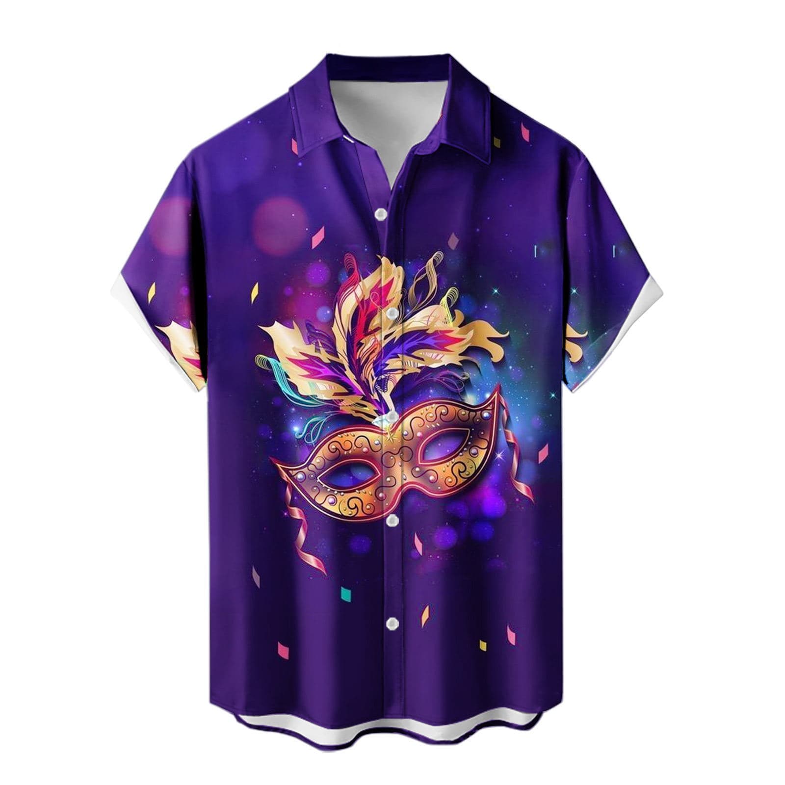 2024 Cross-Border Hot Men's Short Sleeve Shirt Cool 3D Digital Printing Casual Fashion Lapel Men's Top