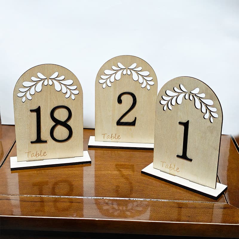Wooden retro vertical table number plate wedding table number plate banquet party seat card hotel table seat