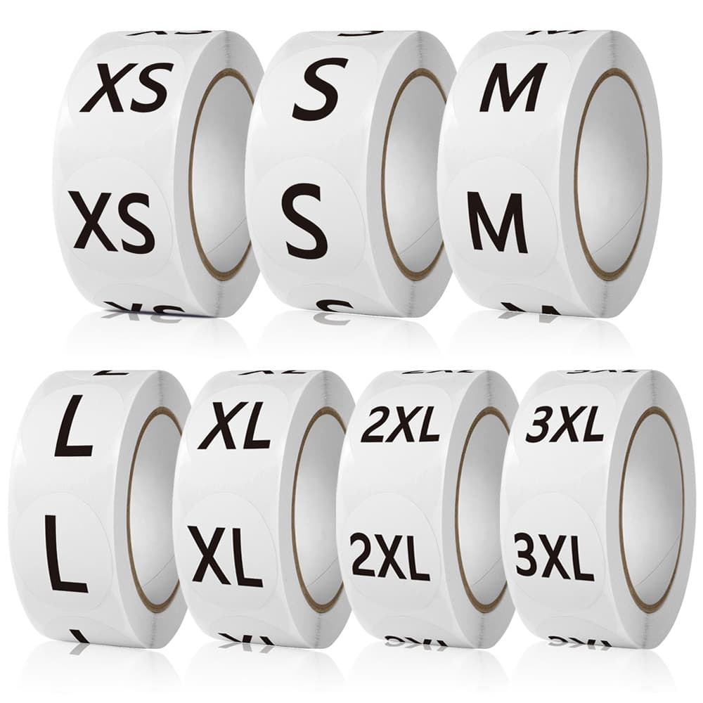 Size Stickers Clothing Size Label Stickers Shoes Hats Size Model Self-Adhesive Size Label Stickers