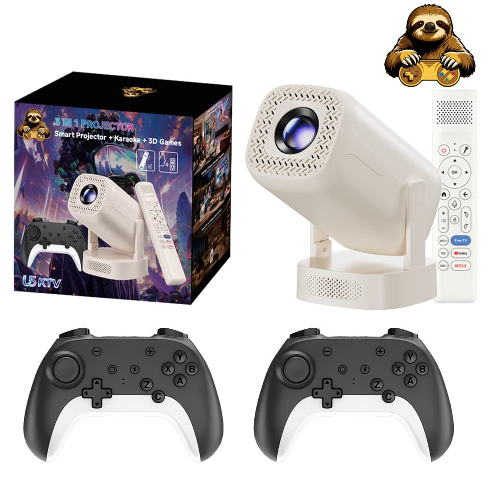 Cross-Border U5 KTV Gaming 4K Projector Home Theater Outdoor Portable Voice Remote Smart V5 Projector