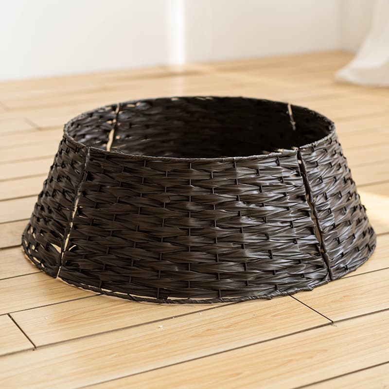 Vintage Nordic Christmas Tree Skirt Ins Style Round Frame Fence Base Basket Decorations For Christmas Tree Plants