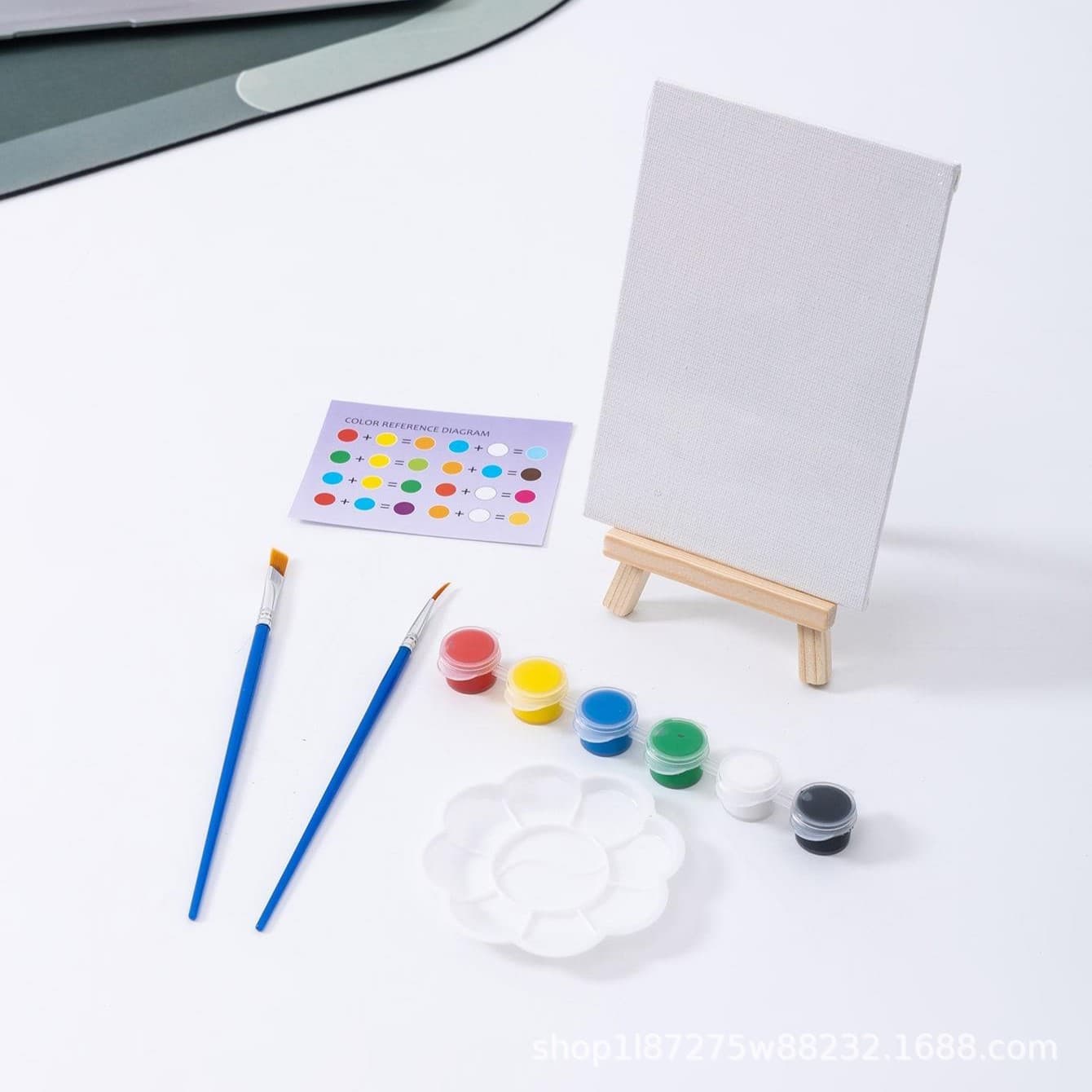 10*10 Oil Painting Board Children's Painting Set, Mini DIY Hand-painted Set, Includes Easel, Paints, and Brushes, Factory Direct Sales