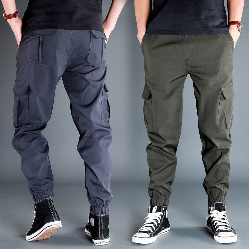Summer Thin Men's Jogger Pants, Abrasion-Resistant, Ice Silk Multi-Pocket Cargo Pants, Big Size Casual Long Pants