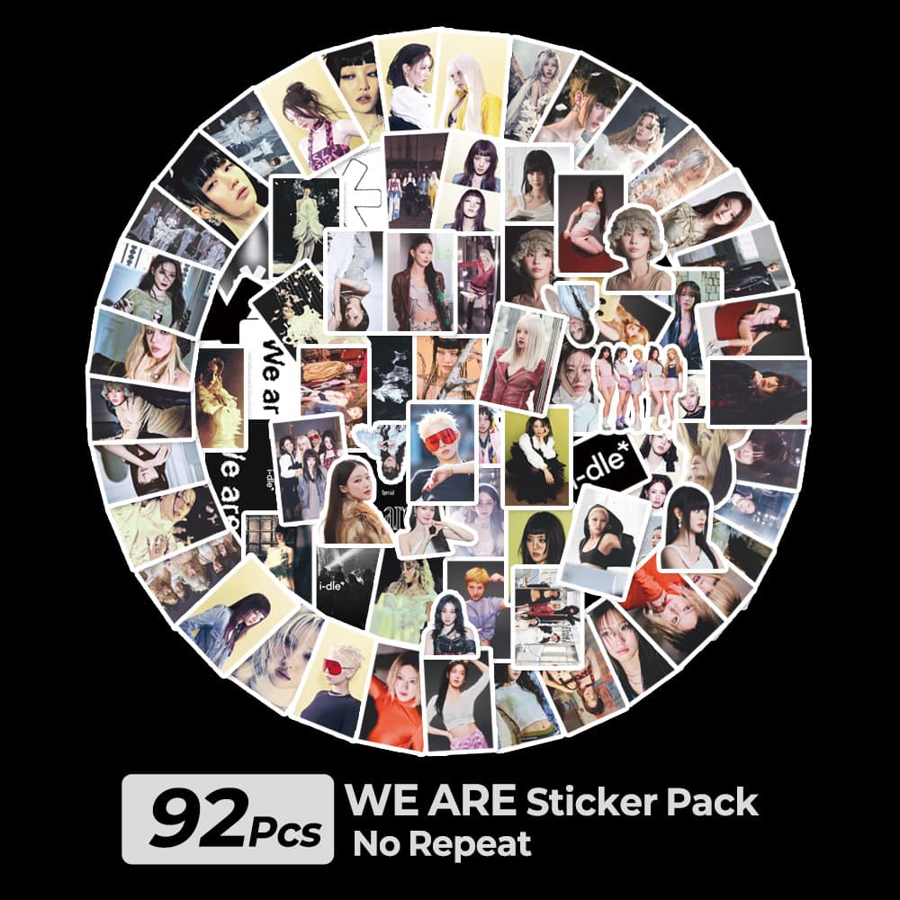 Cross-border stickers Kpop i-dle girl group stickers Mini album WE ARE retro trendy photo stickers 92 pieces