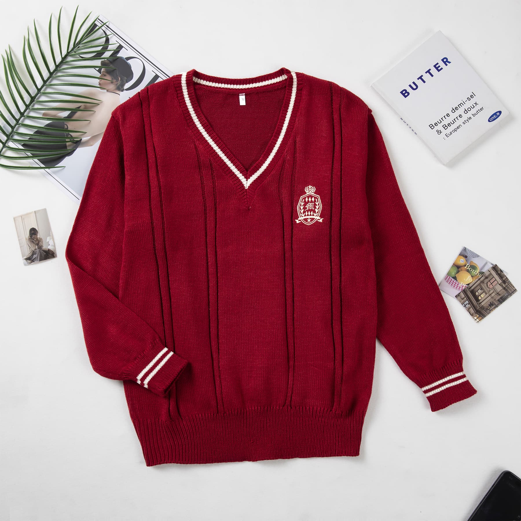 Japanese and British style JK uniform cardigan, class uniform, student uniform, knitted sweater manufacturer wholesale.