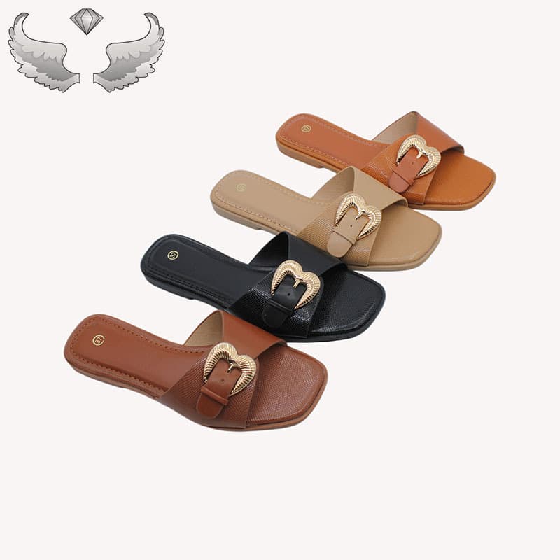 High-quality Ladies slippers women's spot new slippers fashion belt buckle slippers